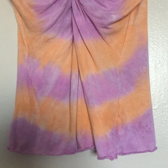 Vintage Y2K GOA USA Short Sleeved Tie-dye Lohan V-neck T-shirt large - Picture 6 of 6